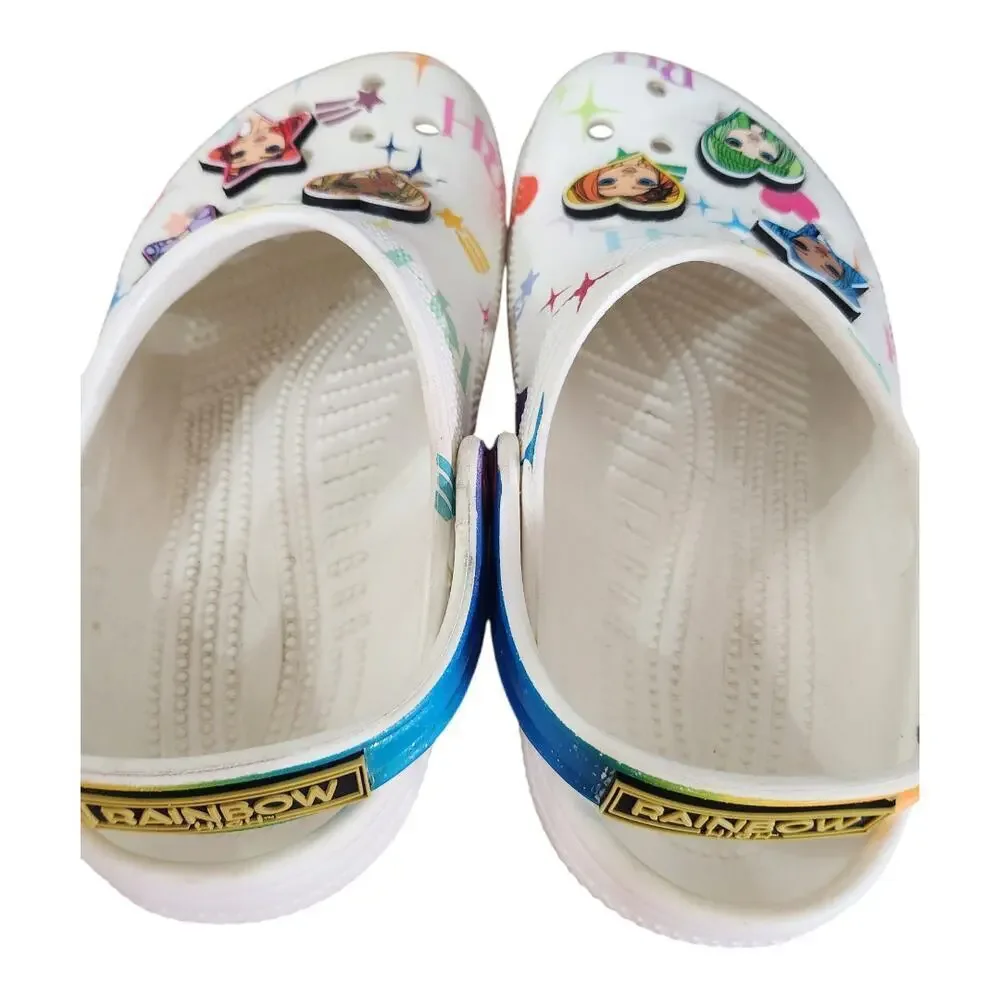 Crocs classic clog rainbow high white size J3